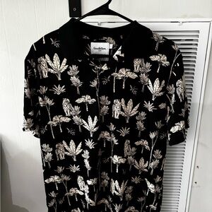 Goodfellow & Co Black and White Palm Print Men's Shirt